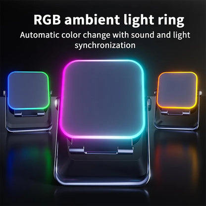 🎶📱  5-in-1 Wireless Induction Bluetooth Speaker with Adjustable Phone Stand