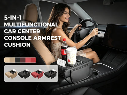 Multifunctional PU Leather Car Armrest Box Mat