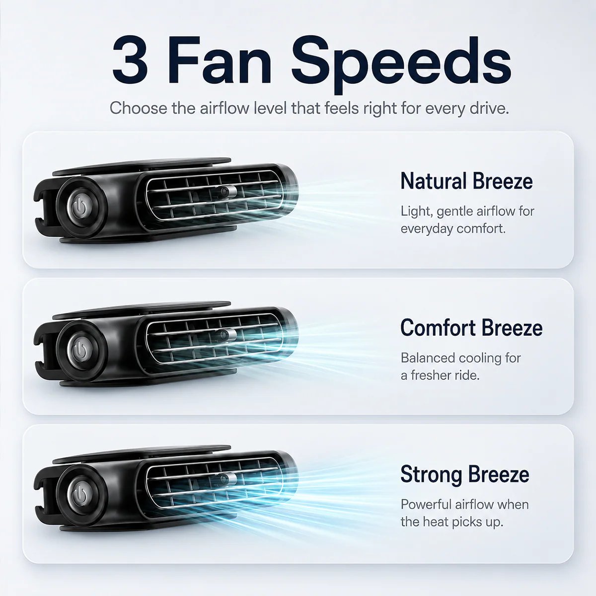Rechargeable Car Seat Cooling Fans
