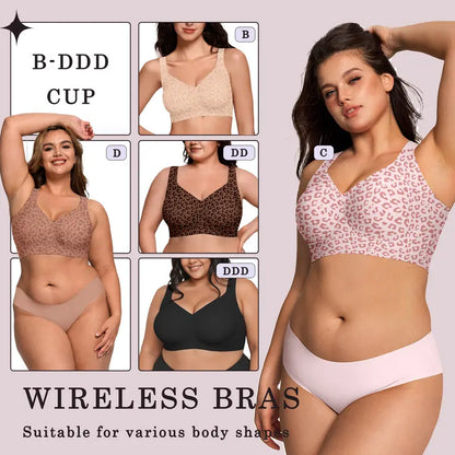 Jelly Seamless Lift Bra Wireless Push Up No Underwire Full Coverage Plus Bras