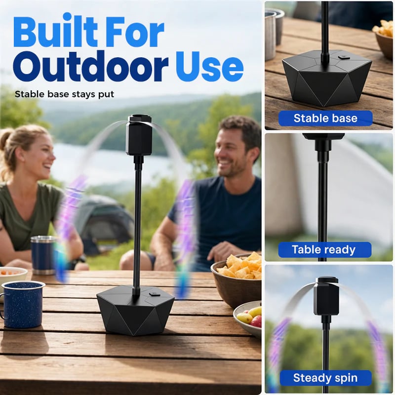 USB Rechargeable Retractable Outdoor Fly Repeller Fan