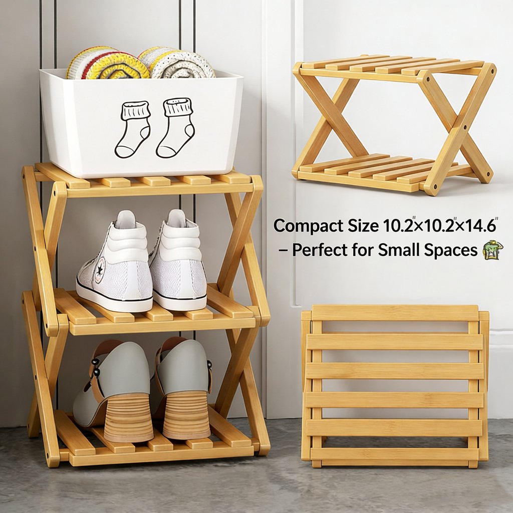 The 9-Tier No-Assembly Bamboo Rack !✨👟