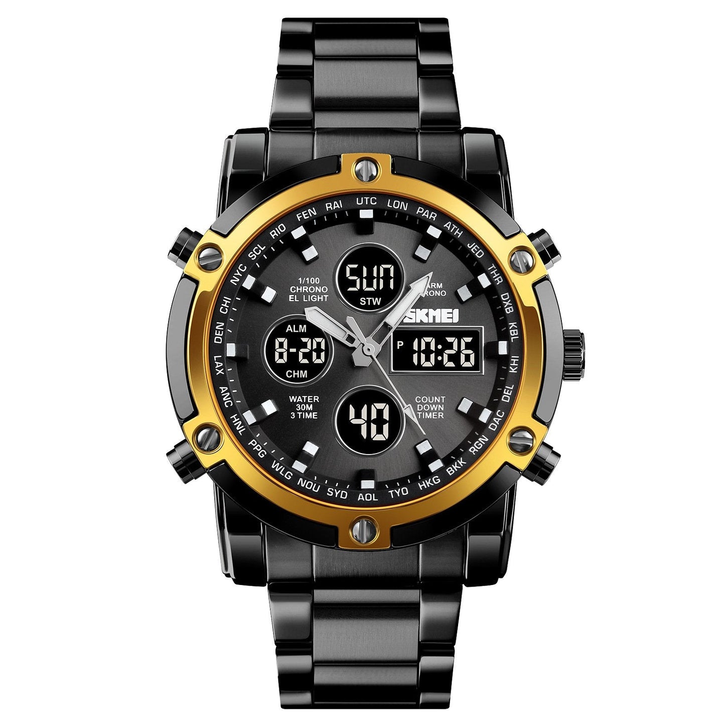 Waterproof Military Watch for Men – Analog-Digital, Stainless Steel & Shock-Resistant 🛡️