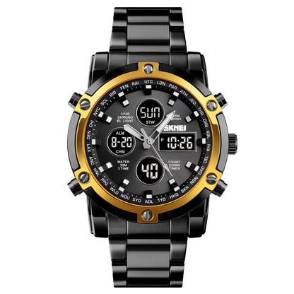 Waterproof Military Watch for Men – Analog-Digital, Stainless Steel & Shock-Resistant 🛡️