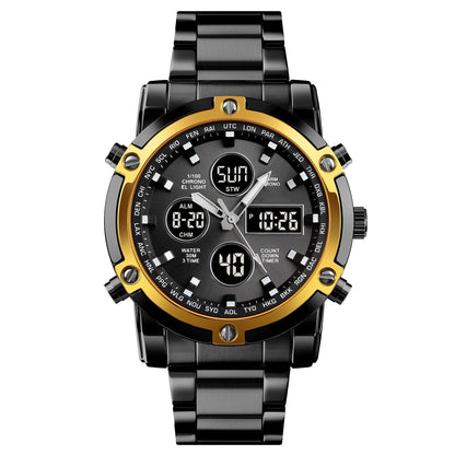 Reloj Militar Impermeable para Hombre – Analógico-Digital, Acero Inoxidable y Resistente a los Golpes 🛡️