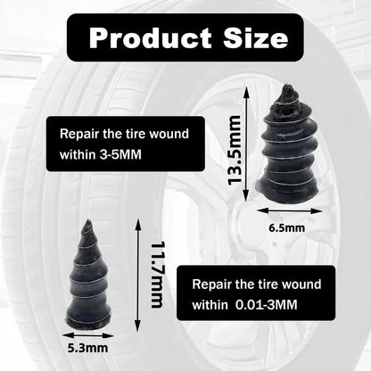 60Pcs Tire Repair Screws Plugs, Self-service Tyre Repair Vacuum Rubber Nails Kit