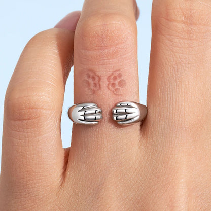 🔥New Adjustable Opening Paw Print Ring💍