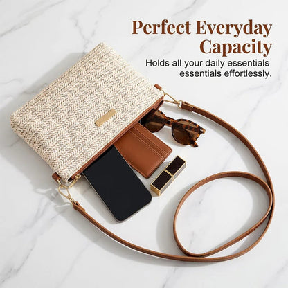 📢📢49% OFF !! ⏰Women's Woven Straw Shoulder Clutch Bag