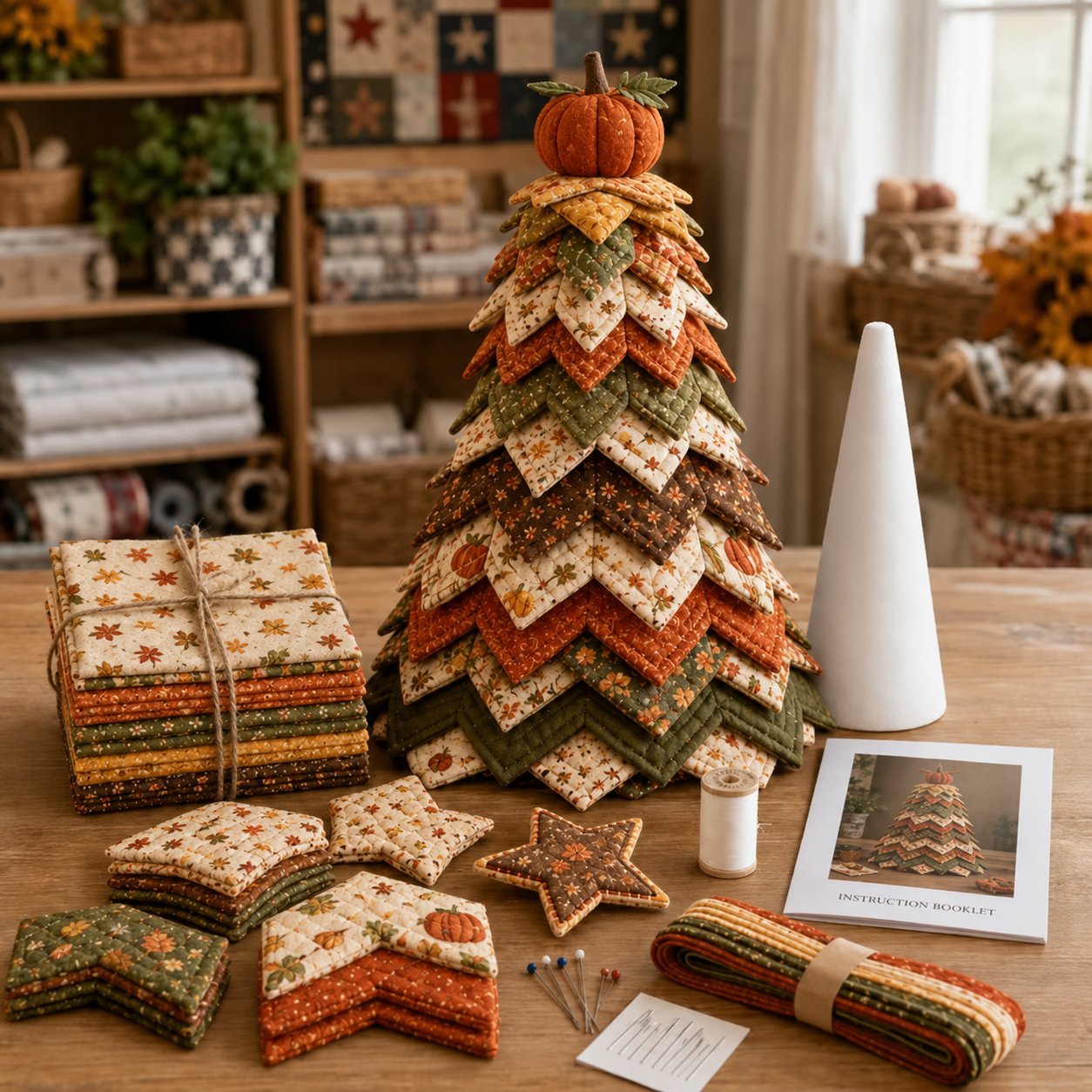 🔥50% OFF - 🎄Americana Christmas Tree Quilt Kit – Easy Layered Fabric Holiday Décor for Quilting Lovers