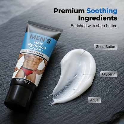 🔥 Buy 1 get 1🧔💨 Men's Gentle Hair Removal Cream – No Razor, No Pain, No Irritation | Smooth in 5 Mins ⏱️✨