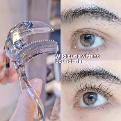 Wide-angle eyelash curler with comb - perfectly curls every lash without pinching your fingers!