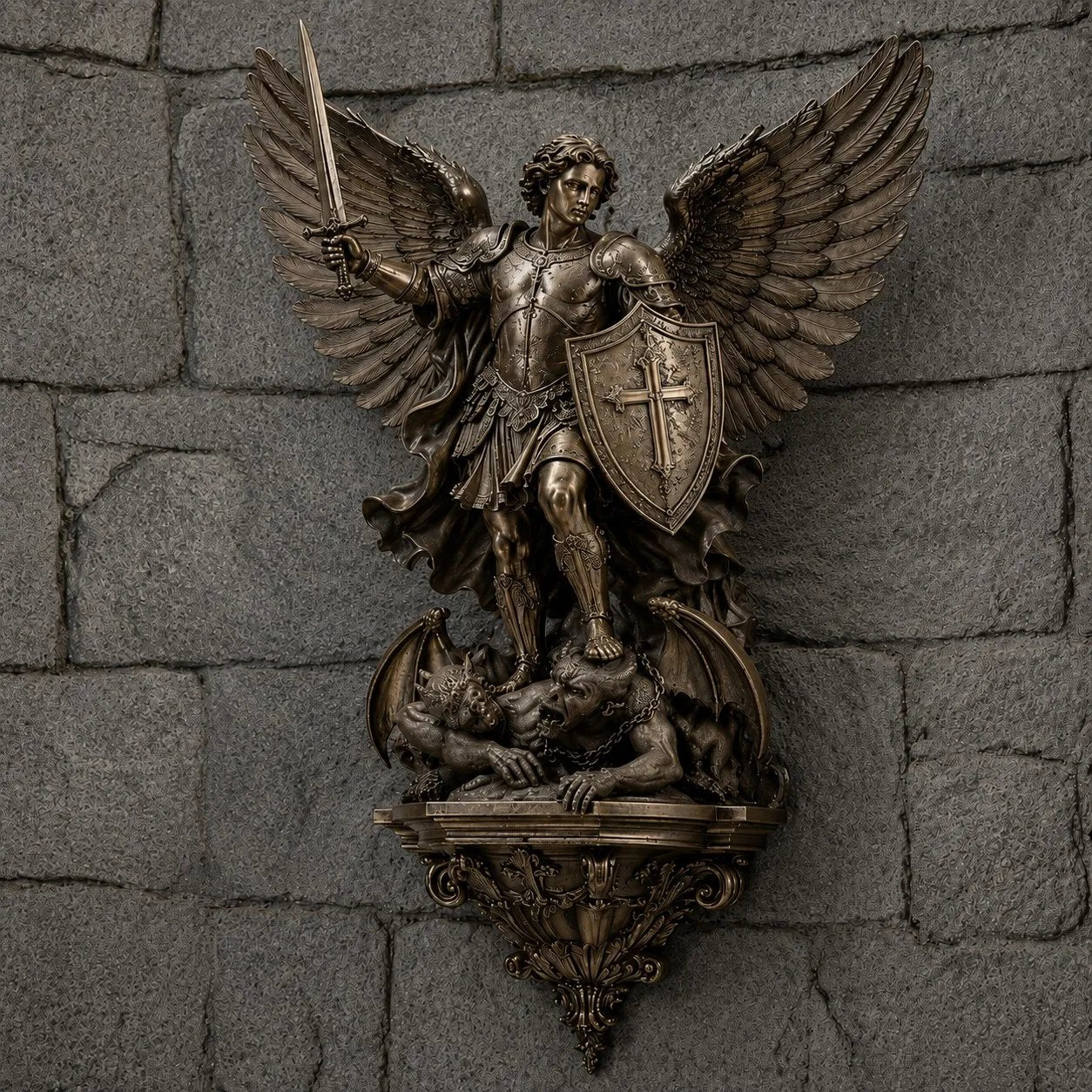 🕊️Luz de pared Arcángel San Miguel Ángel de la Guarda✨