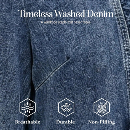 ⏳50% off⏰Women's Ruffle Trim Open-Front Denim Jacket🧥