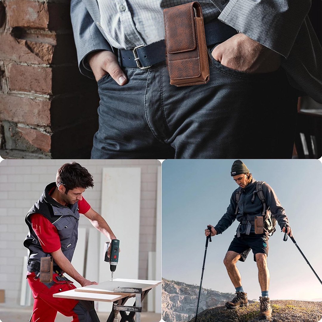 📢📢49% OFF !! ⏰⚡Big Discount | Waist Belt Cell Phone Pouch 📱 Multi-Pocket Leather Holster with Card Holder