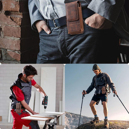 📢📢49% OFF !! ⏰⚡Big Discount | Waist Belt Cell Phone Pouch 📱 Multi-Pocket Leather Holster with Card Holder