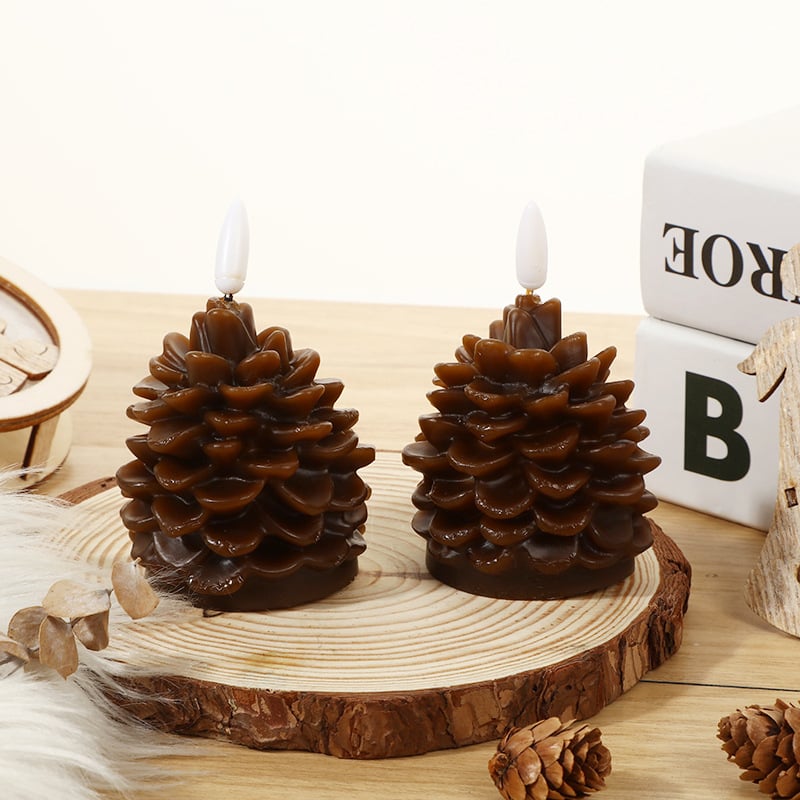 🎅2026 Christmas Promos🔥Flameless Pinecone Candles Battery Operated