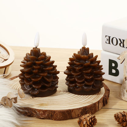 🎅2026 Christmas Promos🔥Flameless Pinecone Candles Battery Operated