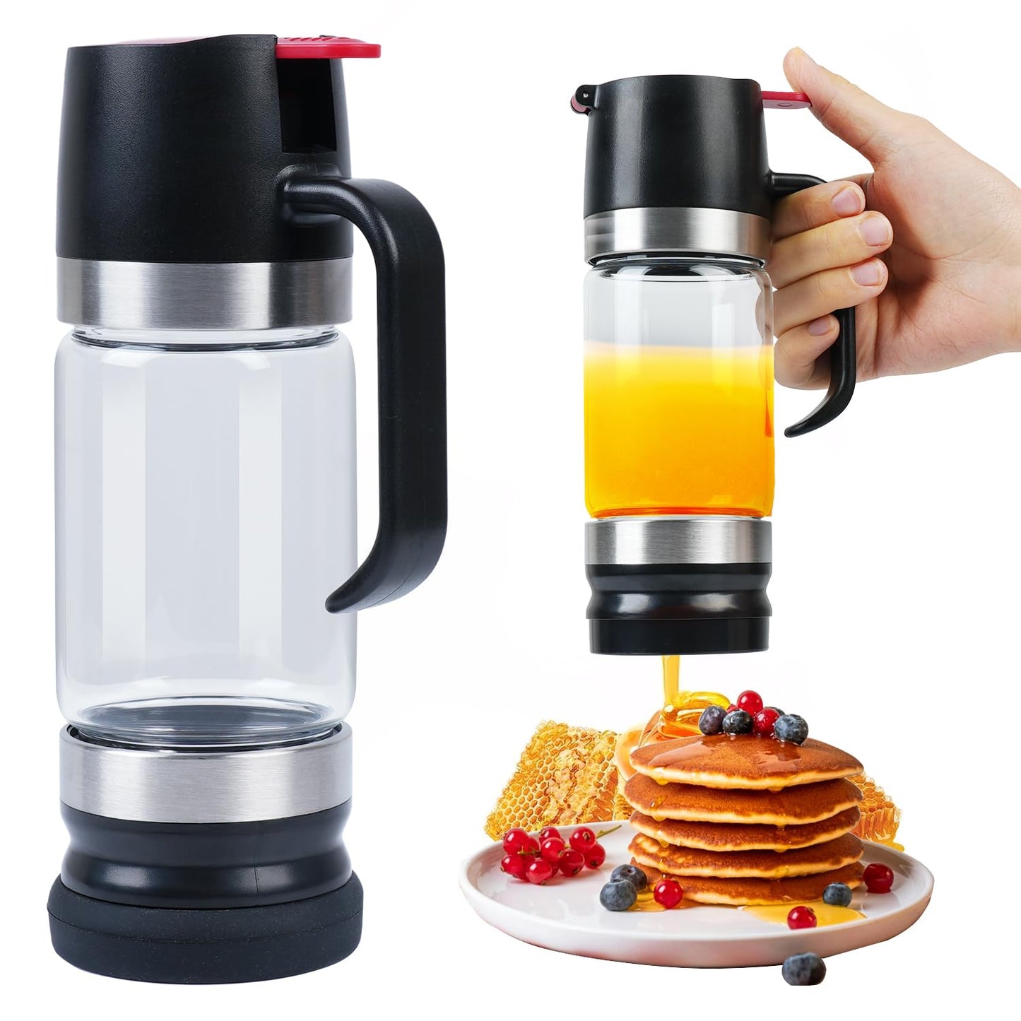 💥SALE 50% OFF🍯✨9oz No-Drip Glass Honey & Syrup Dispenser