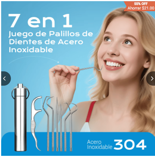 📢📢49% OFF !! ⏰🔥Juego de palillos de dientes de acero inoxidable 7pcs