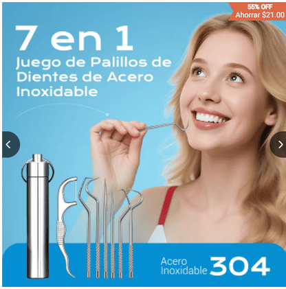 📢📢49% OFF !! ⏰🔥Juego de palillos de dientes de acero inoxidable 7pcs