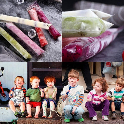 DIY Disposable Ice Pop Bags Mold Bags Homemade ice lolly Bags with Silicone Funnel