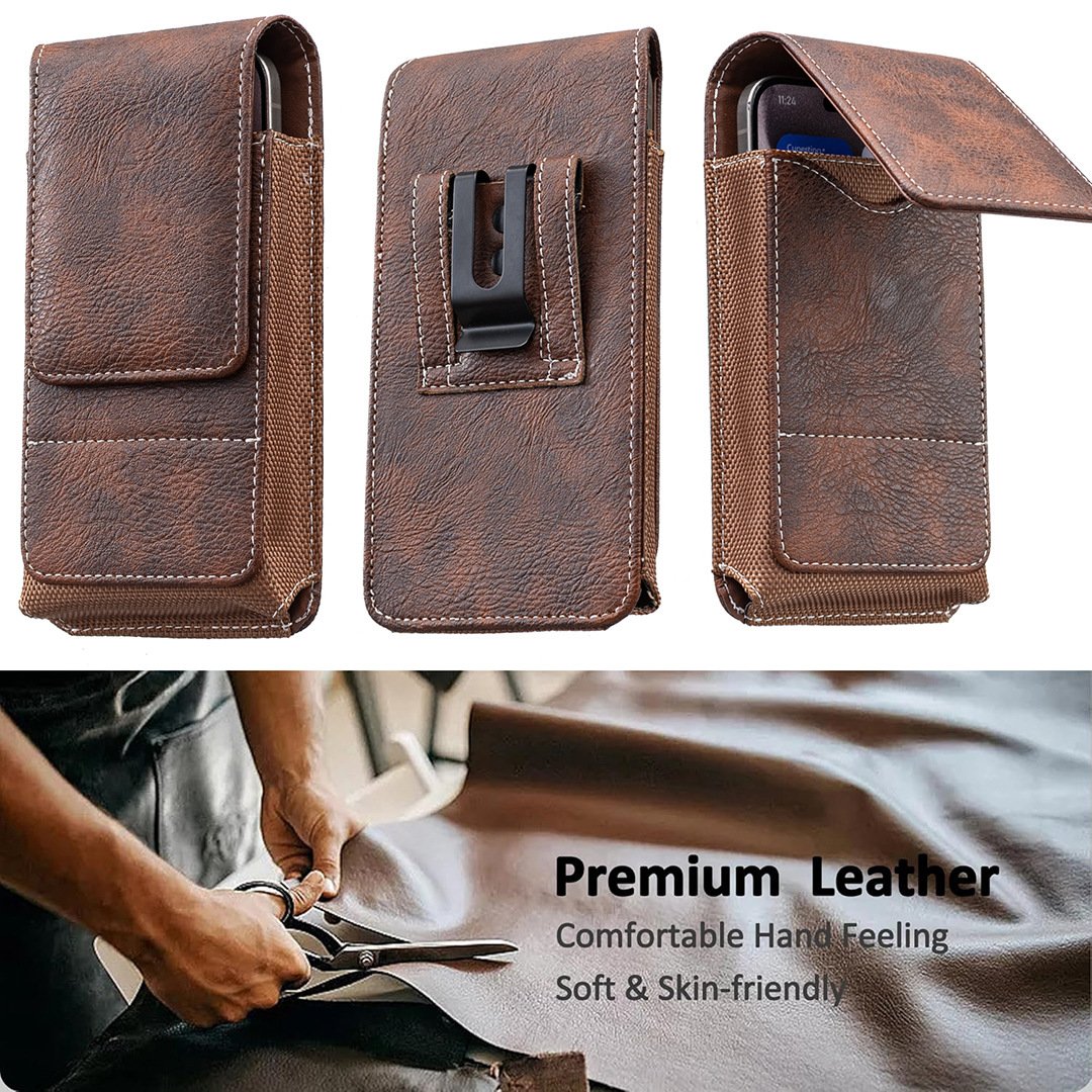 ⚡Big Discount | Waist Belt Cell Phone Pouch 📱 Multi-Pocket Leather  Card Holder