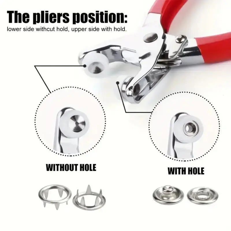 🔥50%OFF🔥100pcs Invisible Colored Metal Buckle & 1 Count Manual Pressure Pliers