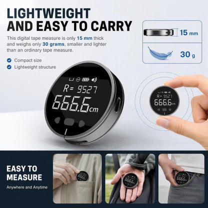 Electronic Digital Tape Measure, with LCD Display,Curved Surface Rolling Measuring Tool