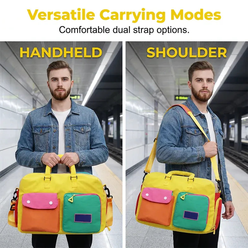 🔥Casual Color Block Overnight Bag