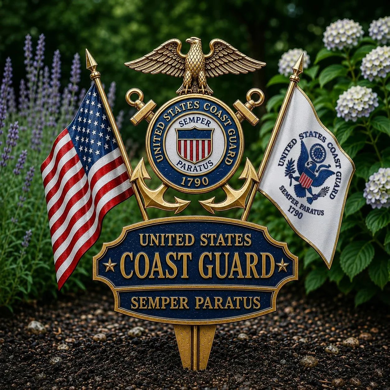 🎖️-US Marine Corps Semper Fidelis Tribute Garden Stake - ✈️