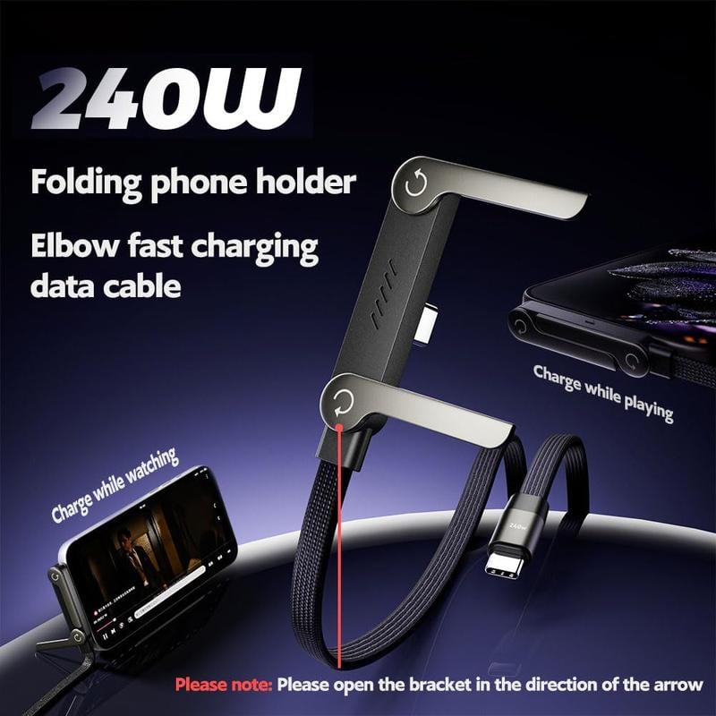 🎁240W Super Fast Charging 2-in-1 Charging Cable & Phone Stand