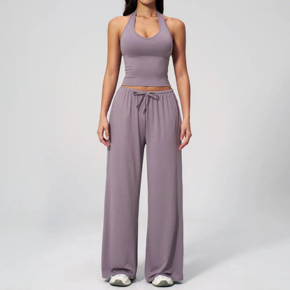 ⚡Hot Sales 49% OFF🔥Women's 2-Piece Athleisure Outfits - Polyester-Silk Fitted Summervibe Sweatsuit