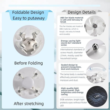 2-in-1 Remote-Controlled LED Ceiling Fan Light