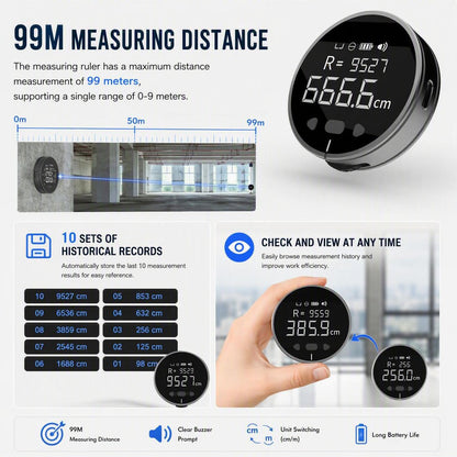 Electronic Digital Tape Measure, with LCD Display,Curved Surface Rolling Measuring Tool