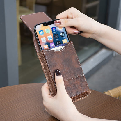 📢📢49% OFF !! ⏰⚡Big Discount | Waist Belt Cell Phone Pouch 📱 Multi-Pocket Leather Holster with Card Holder