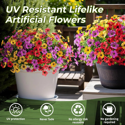 🌸🌱High-Grade Material Artificial Flowers 🌸 Fill 1 POT ( 6 pieces)