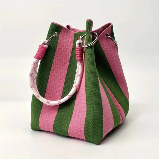 👜🏅Boho Woven Polyester Bucket Bag