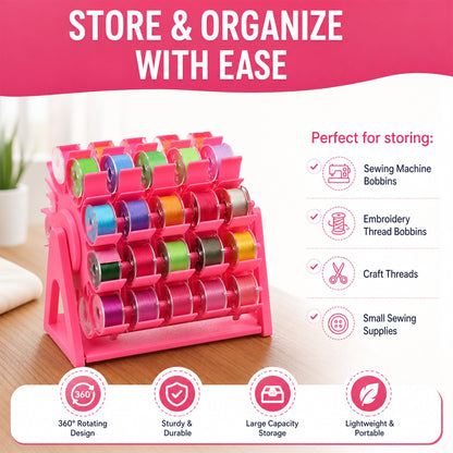 🔥Last Day 49% OFF - 🧵Rotating Bobbin Thread Organizer