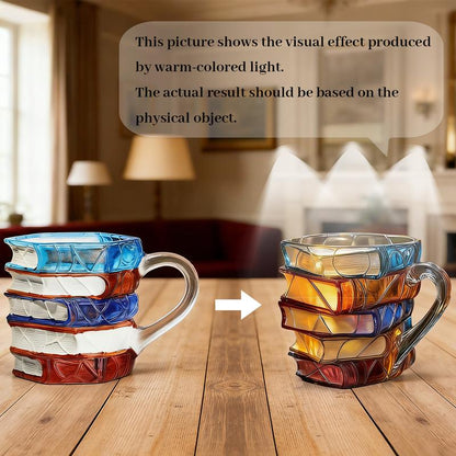 🎁 fun gift  🔥 Unique Glass Craft Innovative 3D Painting Book Mug