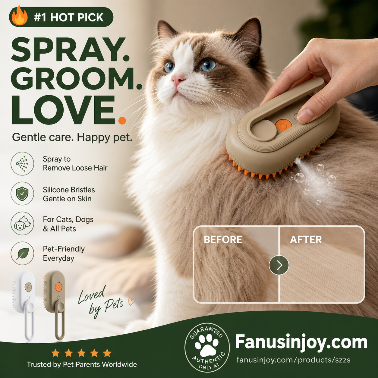 [Best Gift For Pet🐶🐱] 🔥Flash Sale 50% Off！🐈🐕Must‑have pet supplies for pet‑owning households！Multi-Function Pet Spray Massage Comb