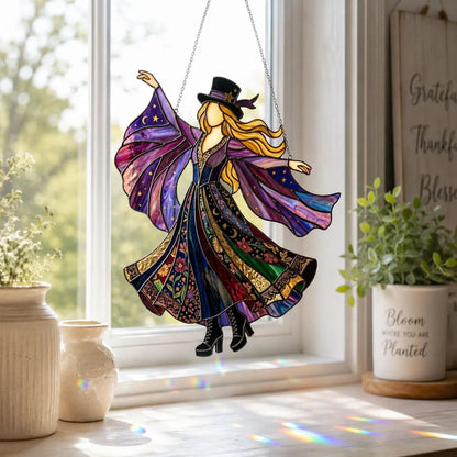 💥💃🤘 Handmade Stained Glass Spinning Suncatcher