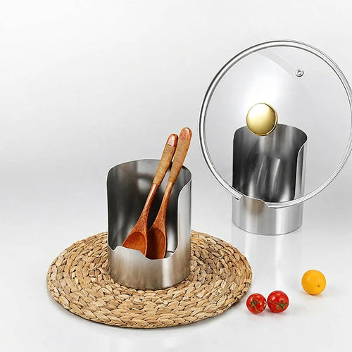 🥳2026 HOT SALE🥳💞50K+ SOLD!🍳🧑‍🍳 ! Multi-Functional Kitchen Utensil Holder – Holds pot lids, spatulas & cutting boards. Thickened stainless steel, space‐saving. 🛡️✨