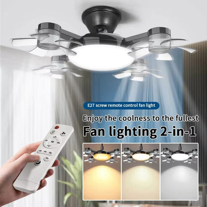 2-in-1 Remote-Controlled LED Ceiling Fan Light
