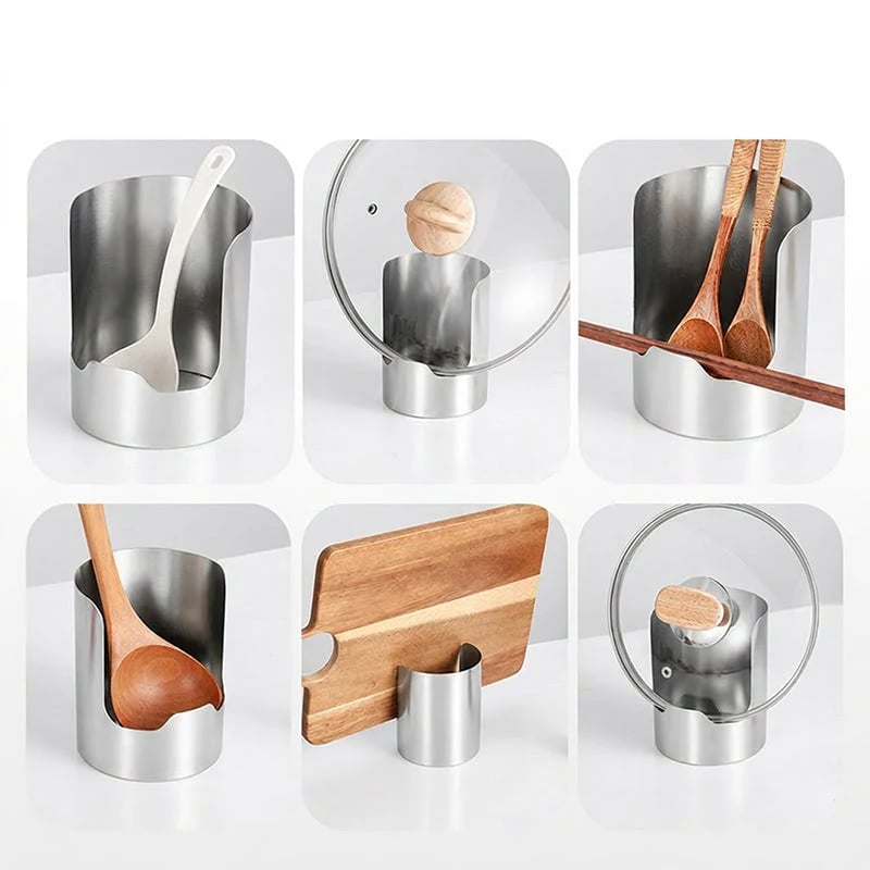 🥳2026 HOT SALE🥳💞50K+ SOLD!🍳🧑‍🍳 ! Multi-Functional Kitchen Utensil Holder – Holds pot lids, spatulas & cutting boards. Thickened stainless steel, space‐saving. 🛡️✨