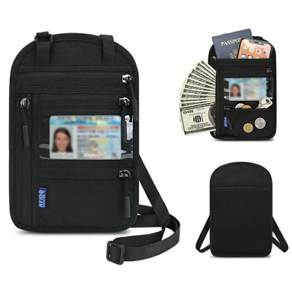 RFID Travel Neck Wallet Pouch