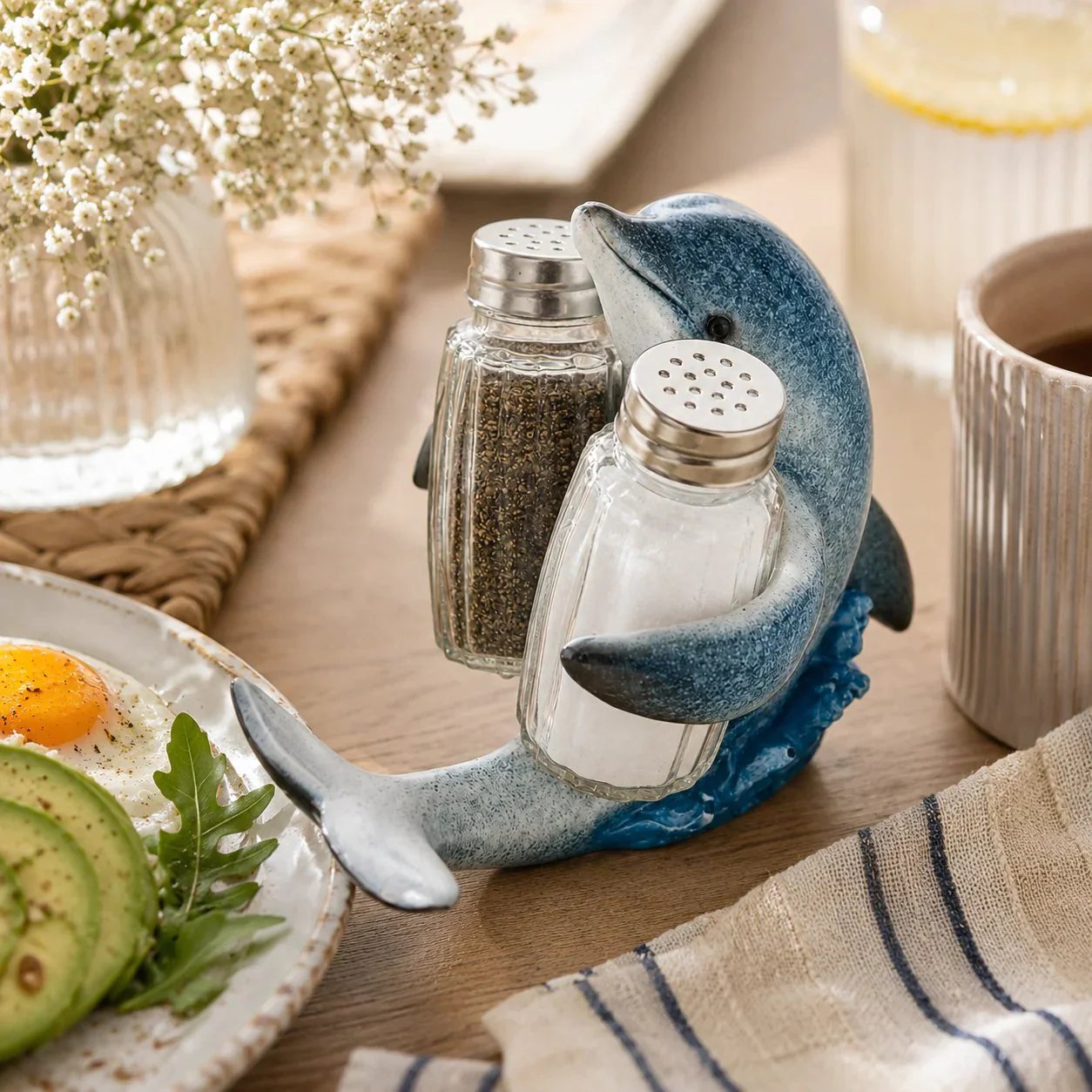 🔥HOT SALE🔥Coastal Animal Salt & Pepper Shaker Holder Set