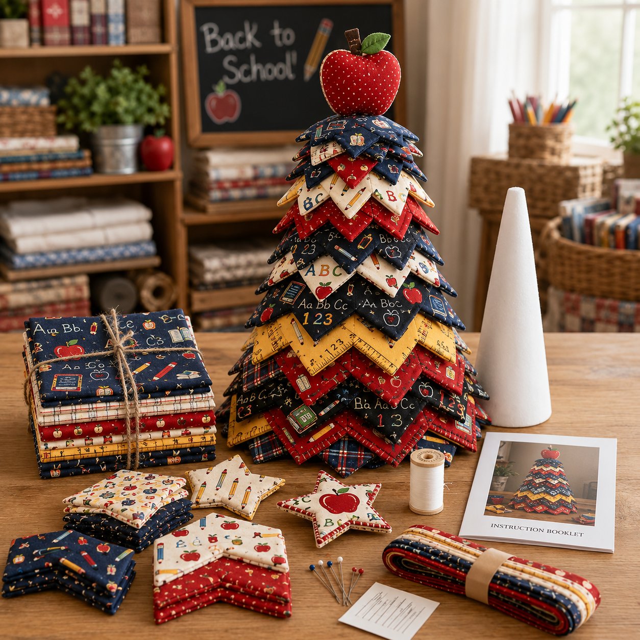 🔥50% OFF - 🎄Americana Christmas Tree Quilt Kit – Easy Layered Fabric Holiday Décor for Quilting Lovers