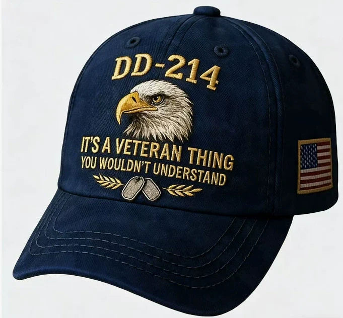 DD-214 Veteran 3D Embroidered Cap - “IT'S A VETERAN THING YOU WOULDN'T UNDERSTAND”🎁