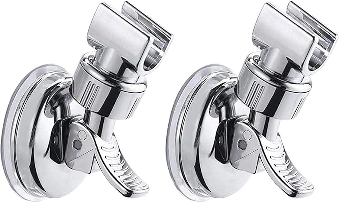 2pcs Adjustable Shower Head Holders Removable Suction Cup Shower Head Bracket No Drill Shower Head Bracket