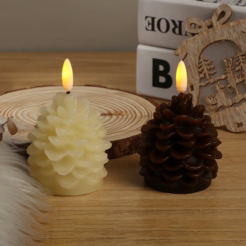 🎅2026 Christmas Promos🔥Flameless Pinecone Candles Battery Operated